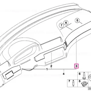 Bandă decorativă tablă bord dreapta BEIGE BEIGE HOCHGLANZ - BMW Expediere rapidă