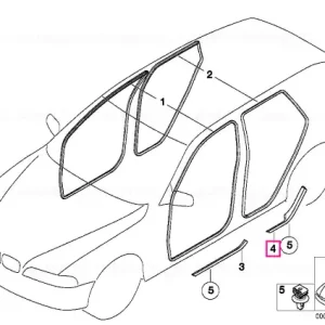 Acoperire intrare spate stânga GRAU - BMW Ofertă de sezon