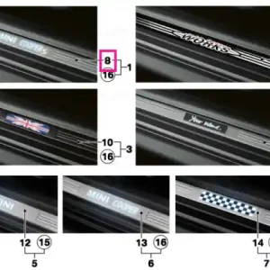 Bandă prag uşă iluminată stânga, MINI COOPER S - BMW - Mini Cel mai vândut