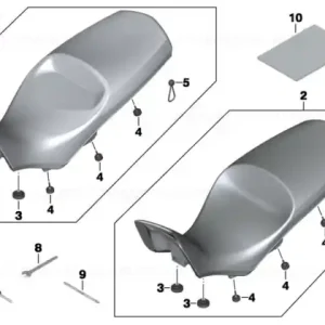 Preț redus Seat bench, high, black/steingrau H=890MM - BMW Motorrad