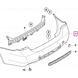 Retur gratuit Panel, bumper, primed, rear - BMW