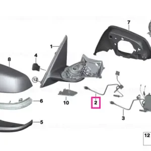 Wiring harness,ext.mirror,unheated,right - BMW Ofertă specială