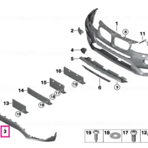 Reducere Panel, bumper, front SCHWARZ - BMW