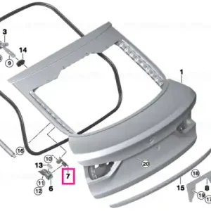 Wedging, rear lid, right - BMW Popular