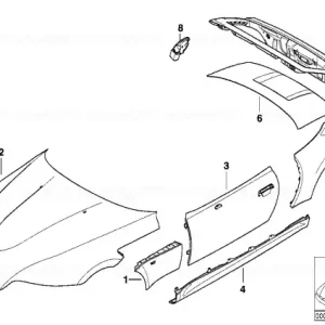 Side panel, rear, right, wide - BMW Reducere de preț