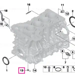 Reducere Oil Spraying Nozzle ZYLINDER 2+4 - BMW
