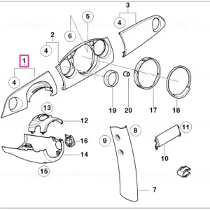 Capac tablou bord sofer aluminiu patina - BMW - Mini Reducere
