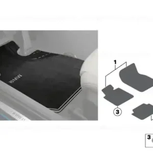 Ultima șansă Floor mats, textile, rear MODERN - BMW