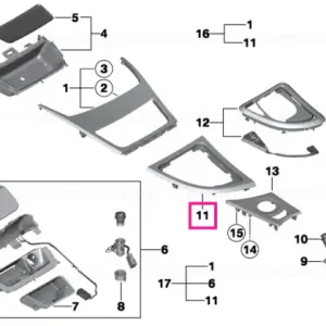Capac schimbător viteze satin-argintiu mat - BMW Doar azi