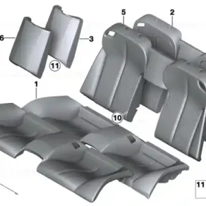 Upholstery, seat rear perforated leather LCEZ ZIMTBRAUN - BMW Retur ușor