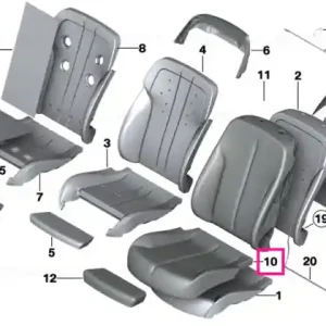 Capac scaun Comfort piele perf. stânga SCHWARZ NASW SCHWARZ - BMW Preț redus