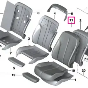Transport gratuit Husă spătar confort piele stânga LCEX ELF.WEISS - BMW