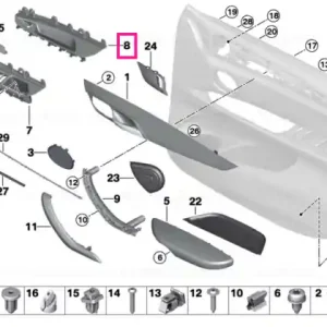 Cel mai bun preț Ornament comutator geam dreapta ELFENBEINWEISS - BMW