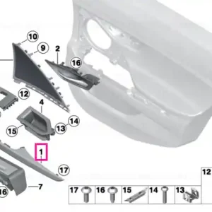 Comandă acum Garnitura usa aluminiu hexagon stanga - BMW