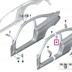Reinforcement plate, B-pillar, right - BMW Ieftin