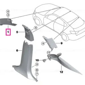 Capac coloana A dreapta ANTHRAZIT - BMW Discount