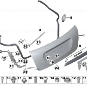 Reducere specială Trunk lid grip with key button GLANZSCHWARZ - BMW - Mini