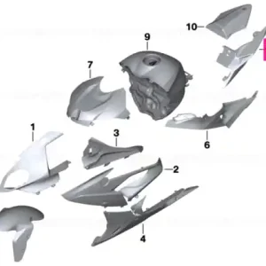 Tail section, rear left RACINGRED - BMW Motorrad Retur ușor
