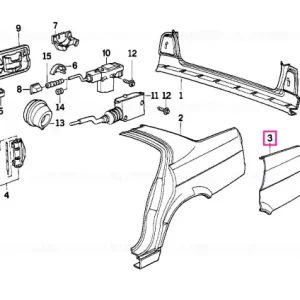 Calitate înaltă Section of rear right fender - BMW