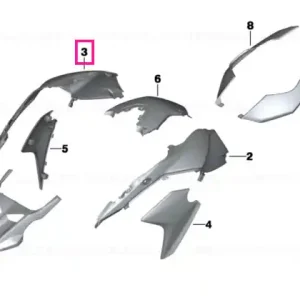 Fairing side panel, front right ALPINE-WHITE 3 - BMW Motorrad Preț mic