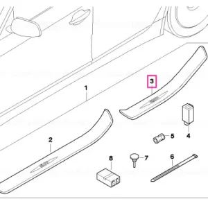 Comandă acum Illuminated door sill strip rear right - BMW