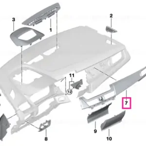 Banda tablou bord negru lucios PERLGLANZ PERLGLANZ CHROM - BMW Premium