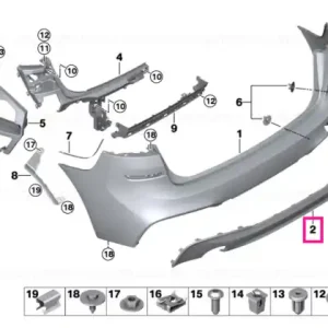 Cel mai bun preț Capac bara protectie spate, M, PDC - BMW Seria 2 F45 Active Tourer