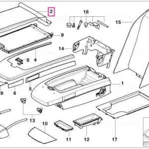 Armrest upper leather U6NB NATURBRAUN - BMW Lichidare de stoc