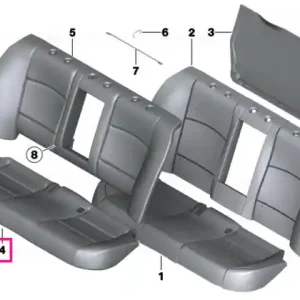 Upholstery, seat, perforated leather SCHWARZ - BMW Reducere specială