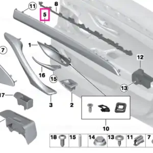 Retur gratuit Decorative strip, door rear right ALUMINIUM TRACE - BMW