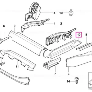 Retur ușor Finisher, upper rail, exterior, right FLANELLGRAU - BMW