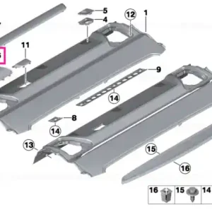 Bestseller Capac difuzor stânga SCHWARZ - BMW
