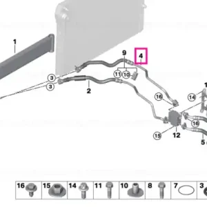 Transmission oil cooler line, return - BMW Ieftin