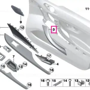 Vezi acum Interior handle, upper part, right SCHWARZ - BMW