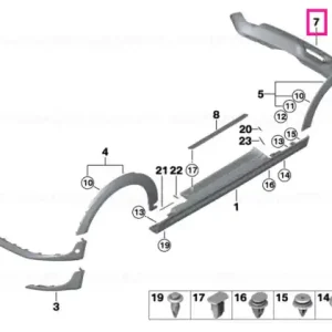 Preferatul clienților Black band, rear bottom PDC - BMW - Mini