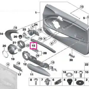 Preț promoțional Ornament ușă secțiune spate stânga DARK SILVER - BMW - Mini