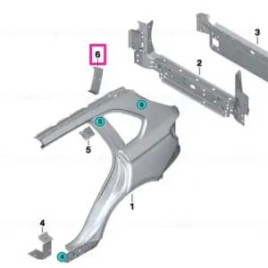 Retur ușor Reinforcement plate, D-pillar, right - BMW