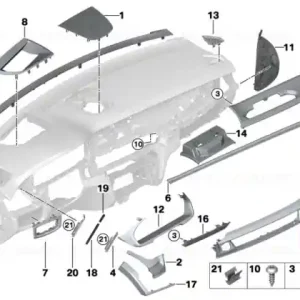 Trimă bord fibră carbon pasager - BMW Chilipir