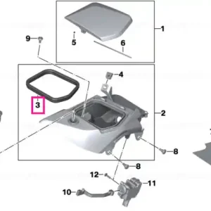 Reducere Etanșare compartiment depozitare, dreapta - BMW Motorrad