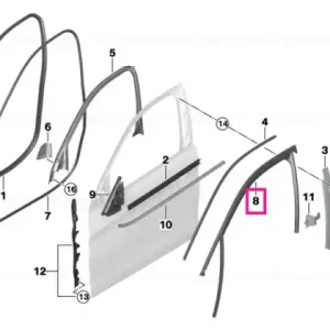 Window guide, left front door - BMW Plată sigură