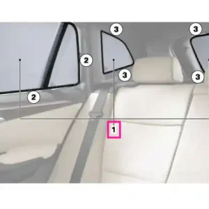 Retur ușor Sun visor, side window, single-section SCHWARZ - BMW