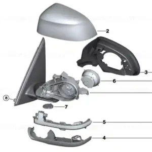 Retur ușor Outside mirror w/out glass heated right - BMW