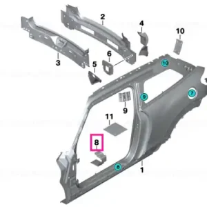 Reinforcement plate, sill, right - BMW - Mini Preț mic