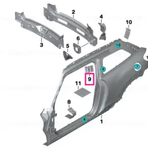 Reinforcement plate, C-pillar, right - BMW - Mini Chilipir