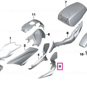 Engine spoiler, primed, right - BMW Motorrad Doar azi