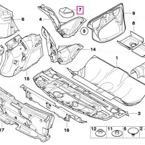 Reducere Izolație acustică arc telescopic stânga - BMW