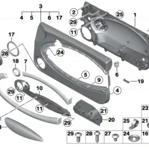 Capac panou trim ușă dreapta jos GREY SILVER - BMW - Mini Cumpără acum