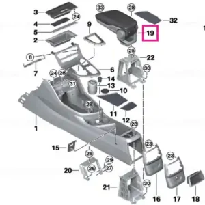 Centre arm rest SCHWARZ - BMW Ofertă