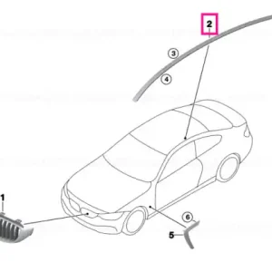 Roof moulding prime-coated left - BMW Plată securizată