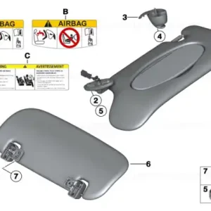 Sun visor with label, right LIGHT BEIGE - BMW - Mini Plată securizată